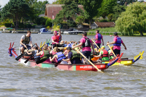 The GCB Recruitment team taking part in Gable Events Dragon Boat race 2018